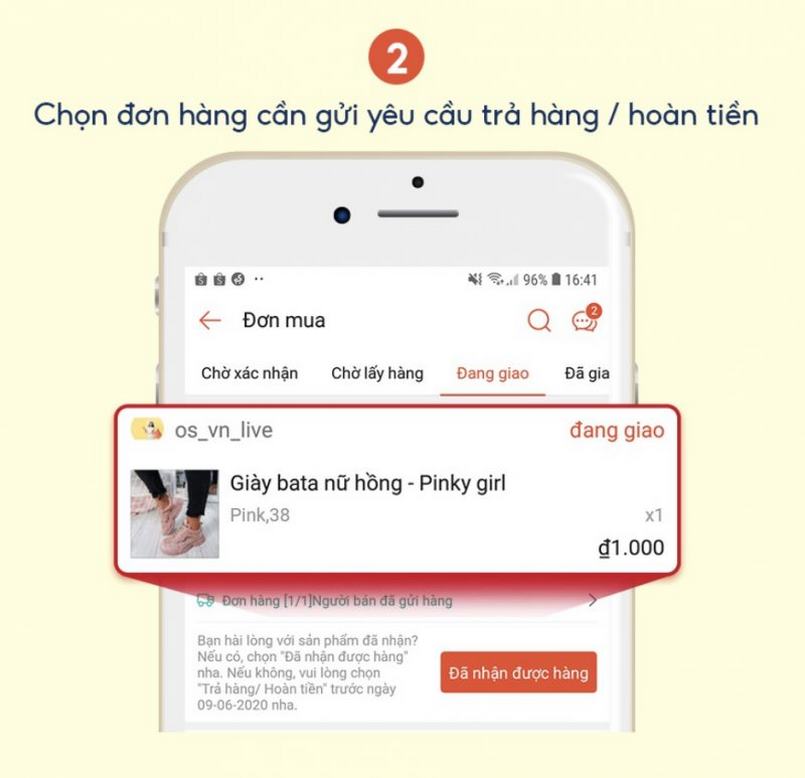 Lựa chọn sản phẩm hoàn hàng