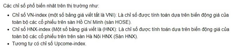 chỉ số Index